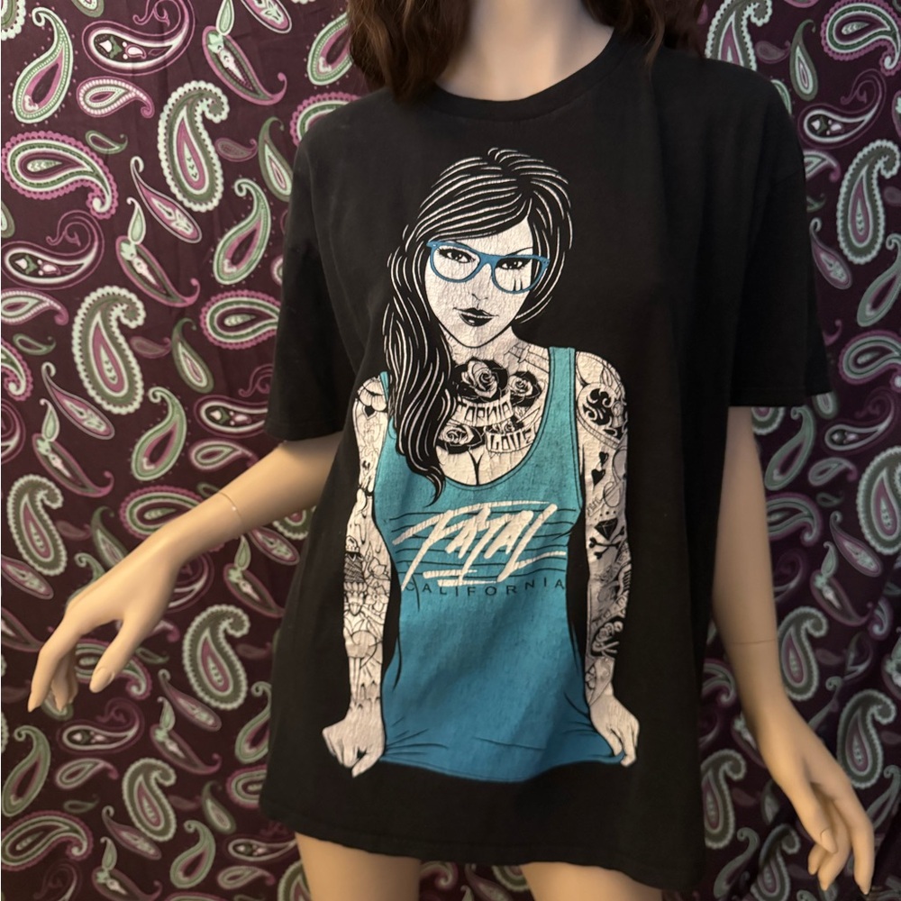 Fatal Clothing tattooed woman in glasses T-Shirt